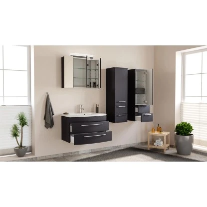 Posseik Badmöbel-Set Luna 80 Cm Anthrazit Seidenglanz4-teilig – Bild 10