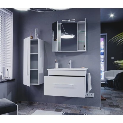 Posseik Badmöbel-Set Pro 75 Cm Weiß Hochglanz 4-teilig – Bild 6