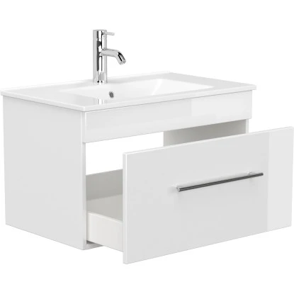 Posseik Badmöbel-Set Pro 75 Cm Weiß Hochglanz 4-teilig – Bild 2