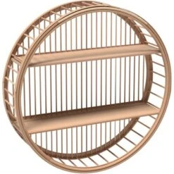 Rattan-Wandregal Minimalist Zen Ø 46 Cm Natur
