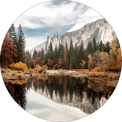 Pro Art Glasbild Wald Am Bergsee II Ø 30 Cm