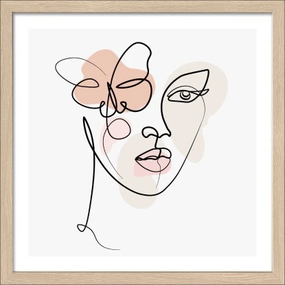 Pro Art Bild Framed Art Line Art Faces III 30 Cm X 30 Cm