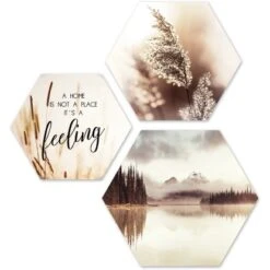 Pro Art Bildkacheln Cut-Out Mount.Lake Atmosphere 3 Stk. 50 Cm X 50 Cm