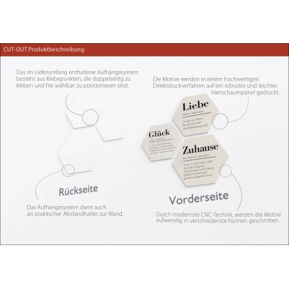 Pro Art Bildkacheln Cut-Out Zuhause Glück Liebe 3 Stk. 50 Cm X 50 Cm – Bild 2