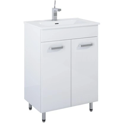 Eve Waschbeckenunterschrank 2-Türig Weiß Hochglanz 50 Cm