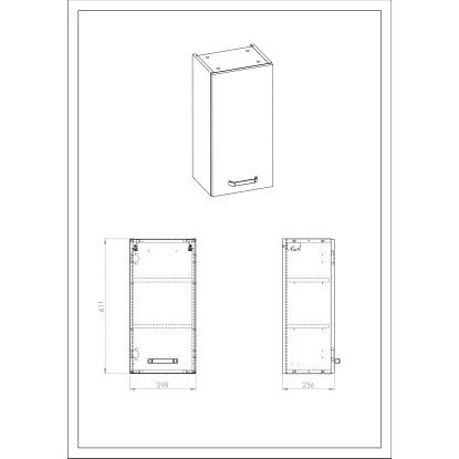 Eve Hängeschrank 1-Türig Weiß Hochglanz 30 Cm – Bild 2
