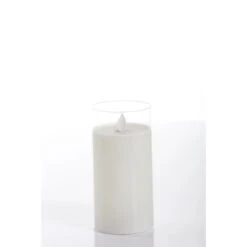 LED Kerze Echtwachs Im Glas Puro 7,5 X 15 Cm WeiĂ