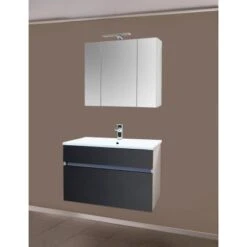 Sanotechnik Badmöbel-Set 80 Cm Stella 3-teilg Anthrazit-Weiß