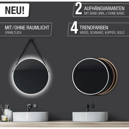 DSK Design Wandspiegel Silver Coiffeur Ø 50 Cm Weiß Matt Rund – Bild 9