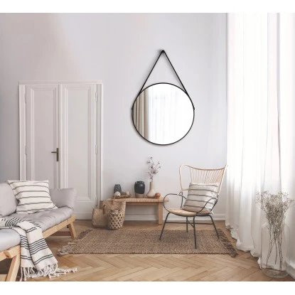 DSK Design Wandspiegel Silver Coiffeur Ø 80 Cm Schwarz Matt Rund – Bild 4