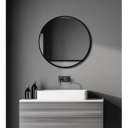 DSK Design Wandspiegel Silver Cosmos Ø 60 Cm Schwarz Matt Rund – Bild 4