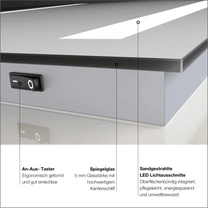 DSK Design LED-Lichtspiegel Silver Dream 140 Cm X 70 Cm – Bild 5