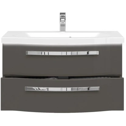 Pelipal Waschplatz Fokus 4005 2-teilig 92 Cm Lack Steingrau Hochglanz EEK: A-A++ – Bild 5