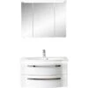 Pelipal Badmöbel-Set Fokus 4005 3-tlg. 92 Cm Lack Polarweiß Hochglanz EEK:A-A++