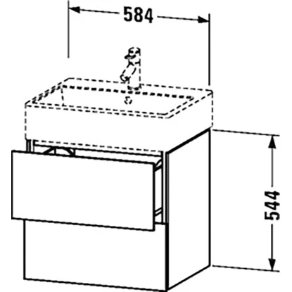 Duravit Waschbeckenunterschrank 58,4 Cm L-Cube Weiß Hochglanz – Bild 2
