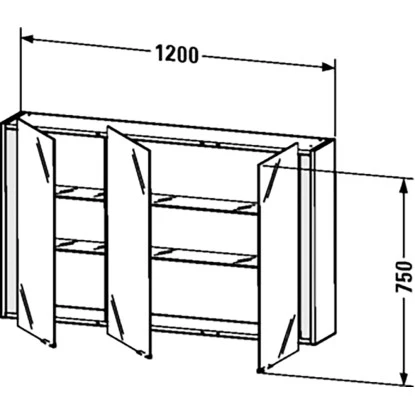 Duravit Spiegelschrank Ketho 120 Cm Graphit Matt – Bild 2