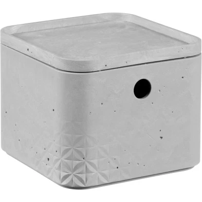 Curver 3er Set Beton Box Mit Deckel 2 X XS + 1 X S Helllgrau