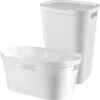 Curver Wäschebox 60 L + Wäschekorb 40 L 2-er Set Infinity Weiß
