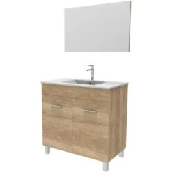 Sanotechnik Badmöbel-Set 80 Cm Fresh Eiche 3-teilig