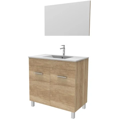 Sanotechnik Badmöbel-Set 80 Cm Fresh Eiche 3-teilig