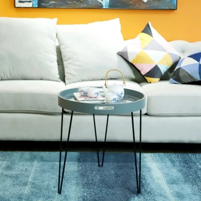 Kayoom Beistelltisch River Graublau Ø 50 Cm X 40 Cm – Bild 3