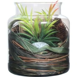 Kayoom Deko-Glas Flora Natural Ø 20 Cm X 18 Cm