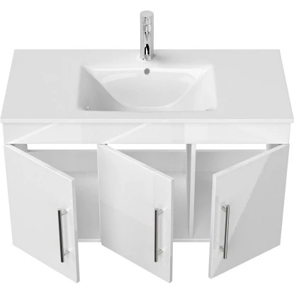 Posseik Waschplatz Teramo 100 Cm Weiß Hochglanz 2-teilig – Bild 8