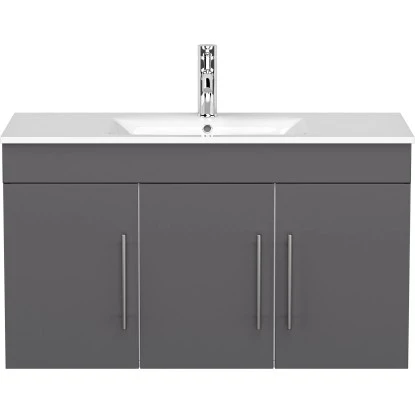 Posseik Waschplatz Teramo 100 Cm Anthrazit Seidenglanz 2-teilig – Bild 5