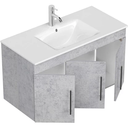 Posseik Waschplatz Teramo 100 Cm Beton 2-teilig – Bild 4