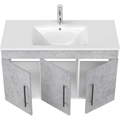 Posseik Waschplatz Teramo 100 Cm Beton 2-teilig – Bild 8