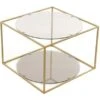 Kayoom Beistelltisch Cody Grau-Gold Ø 50 Cm X 36 Cm