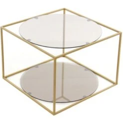 Kayoom Beistelltisch Cody Grau-Gold Ă 50 Cm X 36 Cm