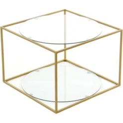 Kayoom Beistelltisch Cody Klar-Gold Ă 50 Cm X 36 Cm