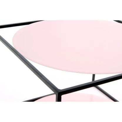 Kayoom Beistelltisch Cody Rosa-Schwarz Ø 50 Cm X 36 Cm – Bild 3