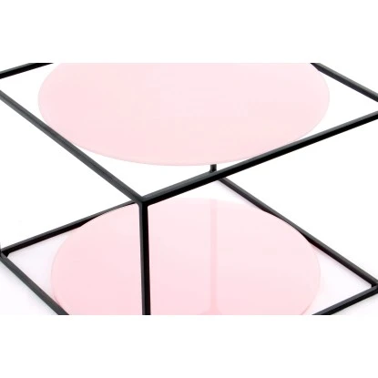 Kayoom Beistelltisch Cody Rosa-Schwarz Ø 50 Cm X 36 Cm – Bild 5