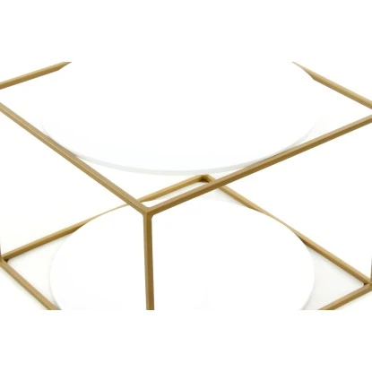 Kayoom Beistelltisch Cody Weiß-Gold Ø 50 Cm X 36 Cm – Bild 5