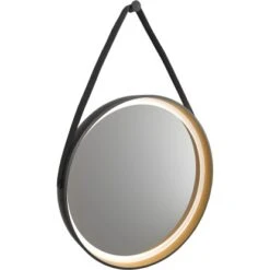 DSK Design LED-Lichtspiegel Rund Black Verano Ă 55 Cm