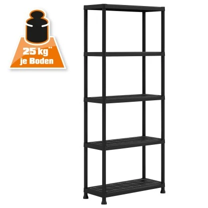 Kunststoff-Steckregal 75/5 Schwarz 176 X 75 X 32 Cm – Bild 2