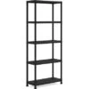 Kunststoff-Steckregal 75/5 Schwarz 176 X 75 X 32 Cm
