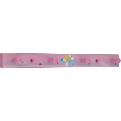 Siro Hakenleiste SM8177 Kunststoff Kinder Fee Rosa Glitzerstein Länge 300 Mm