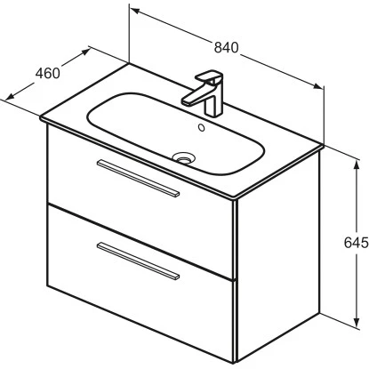 Ideal Standard Waschtisch-Paket I.life A Mit Waschtisch 80 Cm Weiß – Bild 6