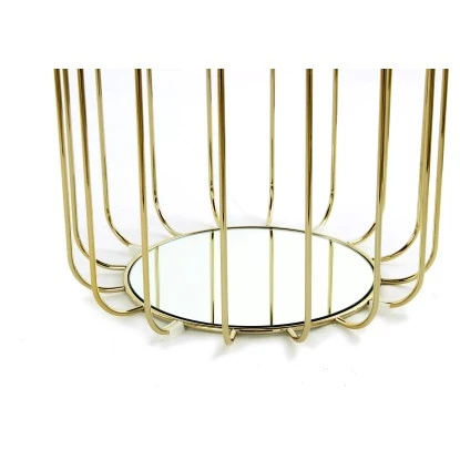 Kayoom Beistelltisch-Hocker Pouf Comfortable Graubraun-Gold Ø 50 Cm X 45 Cm – Bild 6