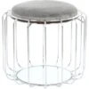 Kayoom Beistelltisch-Hocker Pouf Comfortable Grau-Silber Ø 50 Cm X 45 Cm