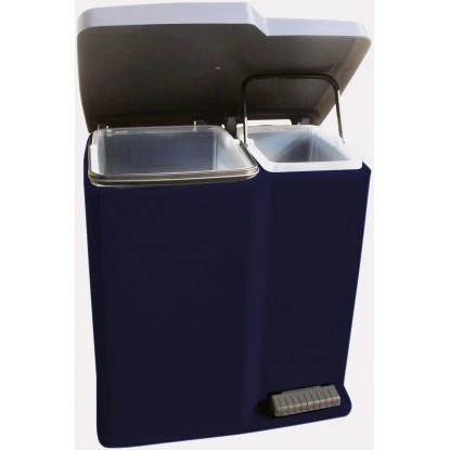 Curver Treteimer Duo 15 L + 7 L Blau-Silber