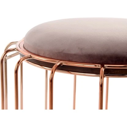 Kayoom Beistelltisch-Hocker Pouf Comfortable Hellviolett-Rosé Ø 50 Cm X 45 Cm – Bild 3