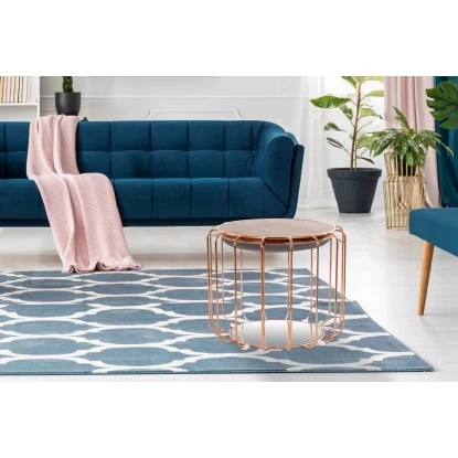 Kayoom Beistelltisch-Hocker Pouf Comfortable Hellviolett-Rosé Ø 50 Cm X 45 Cm – Bild 8