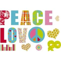 Komar Deko-Sticker Love And Peace 100 Cm X 70 Cm