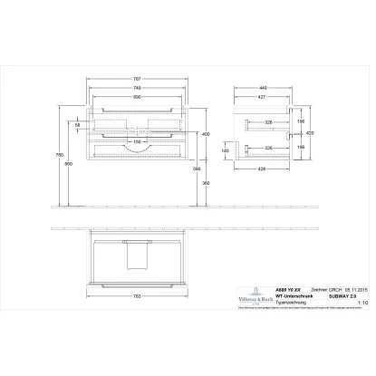 Villeroy & Boch Waschbeckenunterschrank 78,7 Cm Subway 2.0 A689 Glossy White â Bild 2