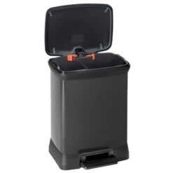 Curver Treteimer Metallics Duo 10 L + 18 L Schwarz