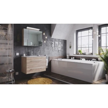 Posseik Badmöbel-Set Homeline 80 Cm Eiche Hell 3-teilig